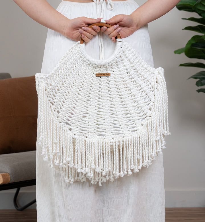 crochet hand bag